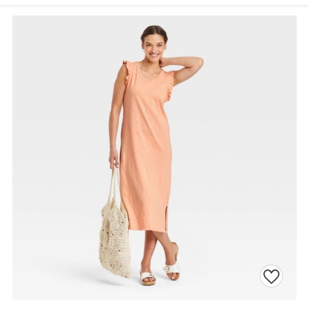 Women's Ruffle Tank Dress - Universal Thread™ in coral orange